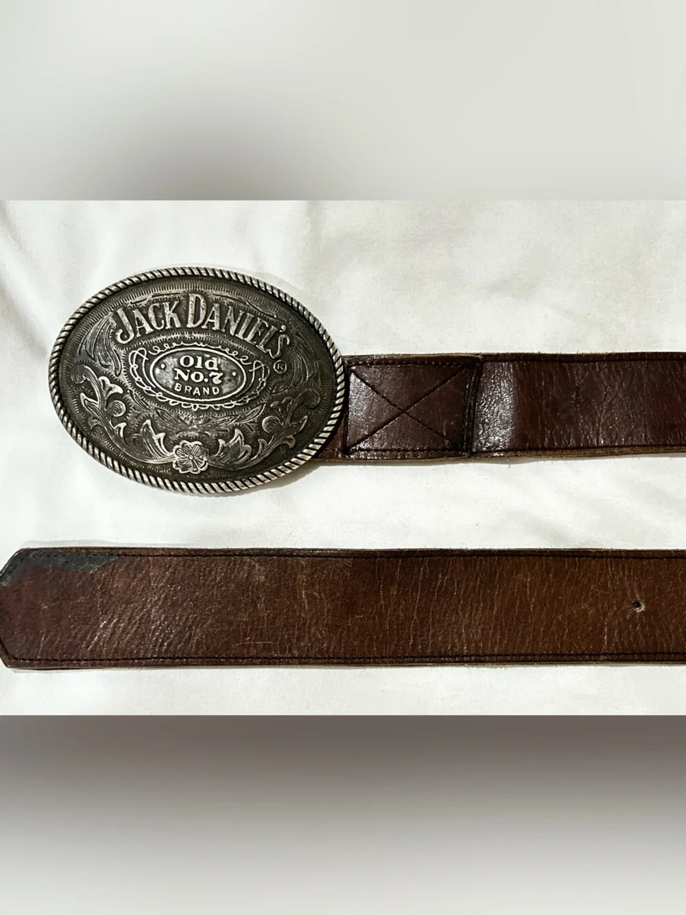 Vintage Belt 2005 Jack Daniel’s Old No.7 5008JD Silver-Tone Western Belt Buckle